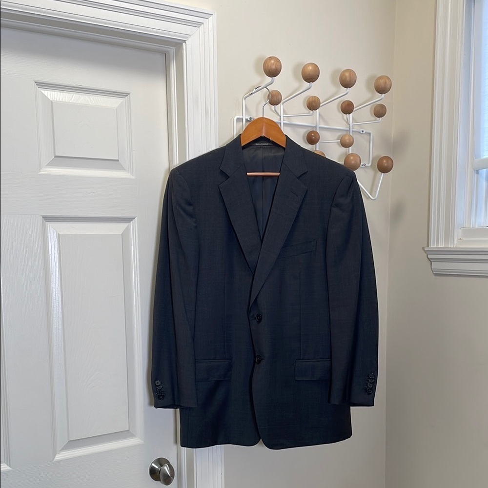 Ermenegildo Zegna Wool Dark Gray Men's Blazer 54C